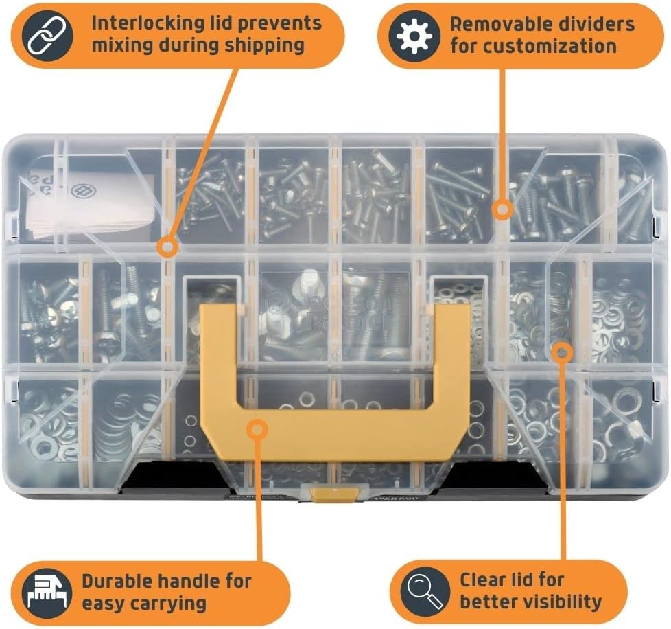 Jackson Palmer 2200 Piece Hardware Assortment Kit with Screws, Nuts, Bolts & Washers (3 Trays)… - Image 3
