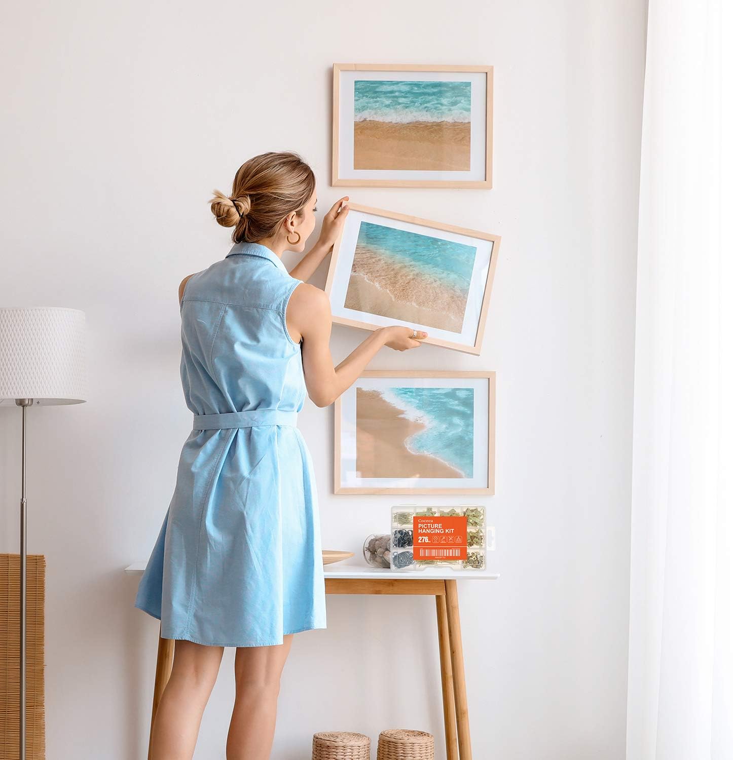 Hongway 276pcs Picture Hanging Kit, Picture Hangers, Heavy Duty Frame Hooks Assortmentwith Nails, Hanging Wire, Screw Eyes, D Ring and Sawtooth Hardware for Frames Mounting - Image 6