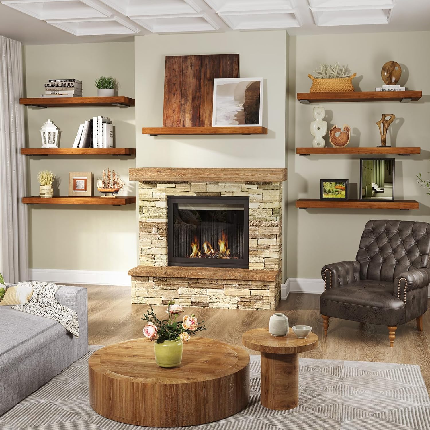 Shelf Bracket, Heavy Duty Floating Shelf Brackets 6 inch Long, 6 Pack Brackets for Shelves, Black Coated Metal Wall Shelf Support Brackets with 1/5 Inch Thick and 160 lb. Load Capacity - Image 6