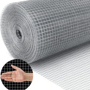 Land Guard 19 Gauge Hardware Cloth, 1/2 inch Chicken Wire Fence, Galvanized Welded Cage Wire Mesh Roll Supports Poultry Netting Cage Fence………